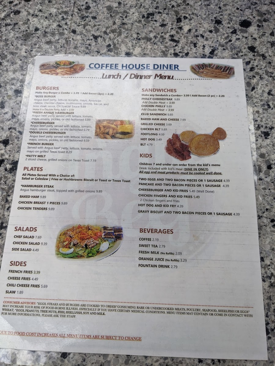 Menu Coffee House Diner-1